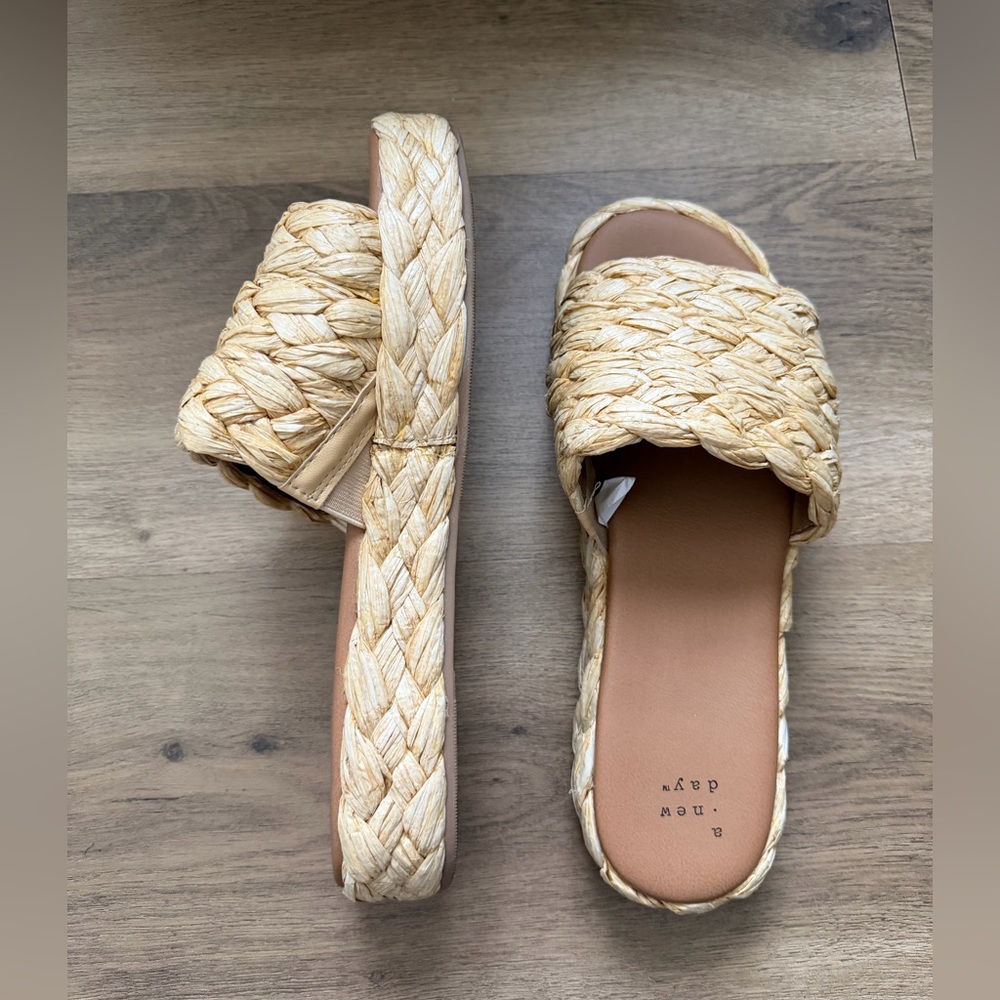 a new day Raffia Platform Sandals (Size 8.5) - Picture 3 of 5